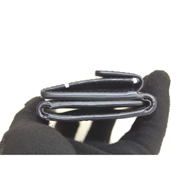 Balenciaga Mini Trifold Wallet Leather Black White - Picture 5 of 8